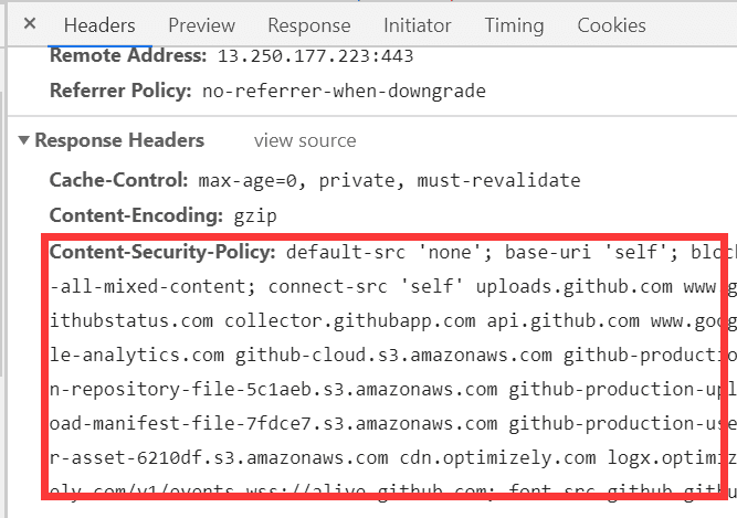 github中的CSP设置